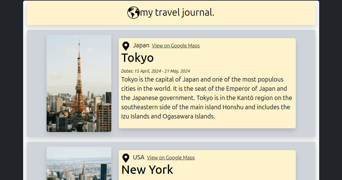 Travel Journal